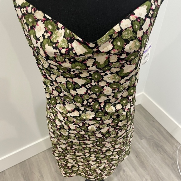 VERO MODA Helen Cowl Neck Recycled Polyester Slip Dress in Ivy Green - Picture 3 of 9